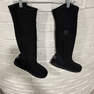 UGG Classic Black Knitted Cardy Boots